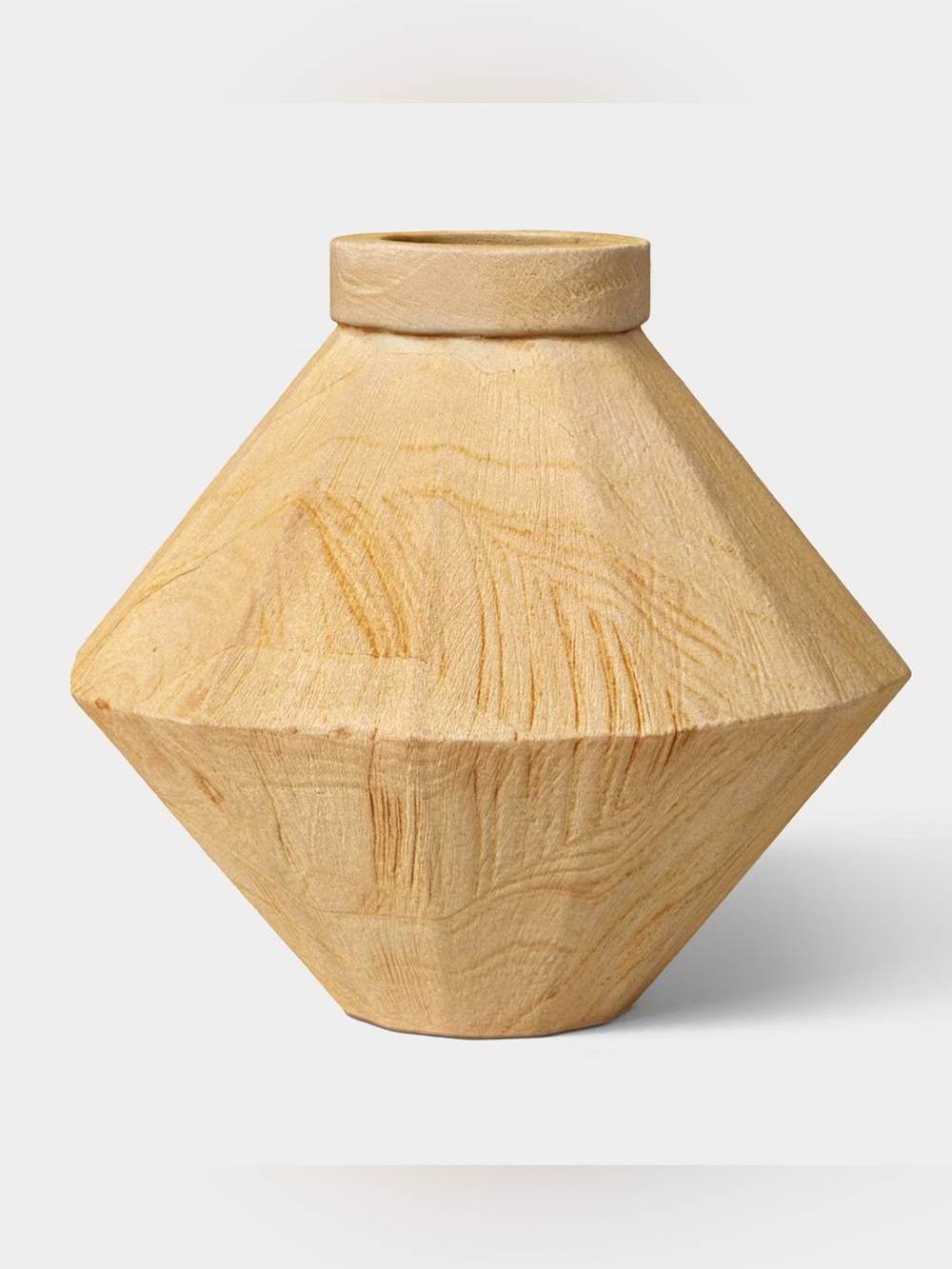 Short Bleached Wood Vase - Threshold